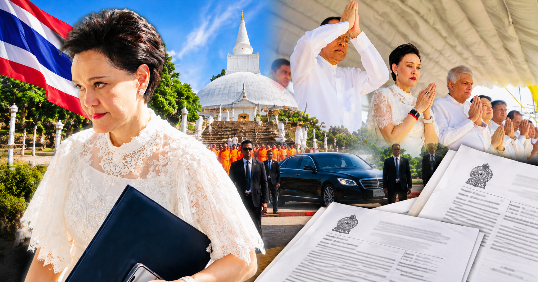 Thai Ceremony and Political Portrait Montage